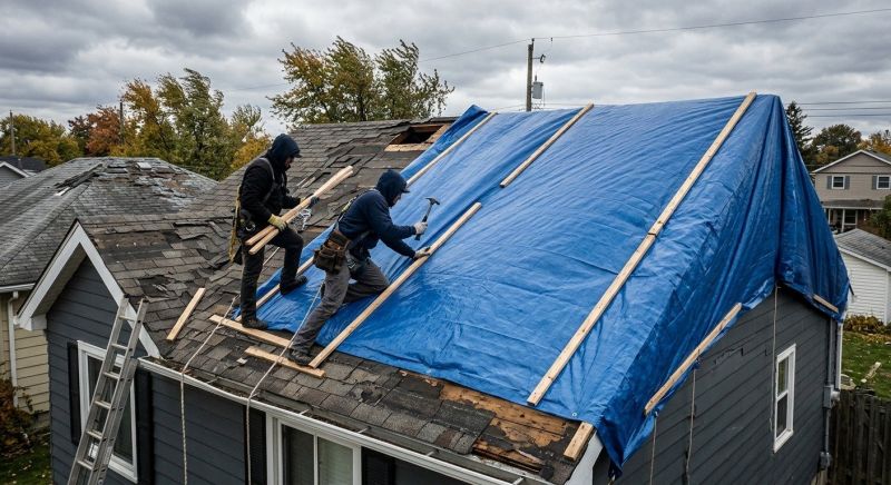 Storm Damage Roof Tarping in Cape May, NJ