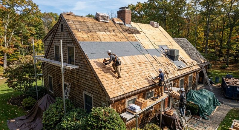 Wood Shingle Roof Replacement in Cape May, NJ